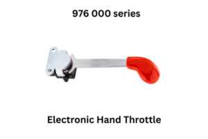 The 976000 Series Electronic Hand Throttle is depicted, showcasing the model number 976,000 series clearly